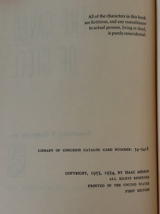 The Caves Of Steel Isaac Asimov First Edition (13/15)